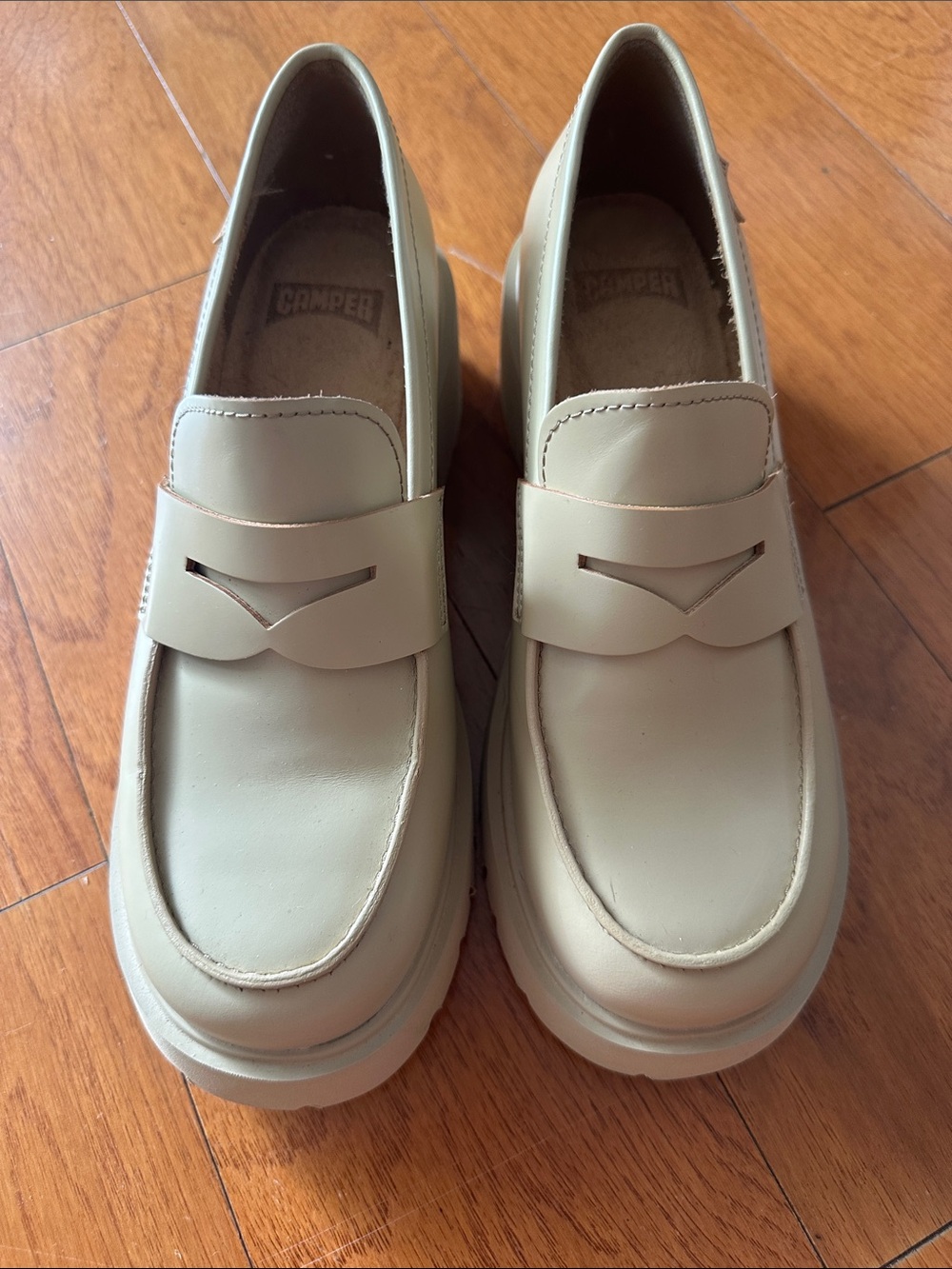 Camper Women’s Light Beige Penny Loafers